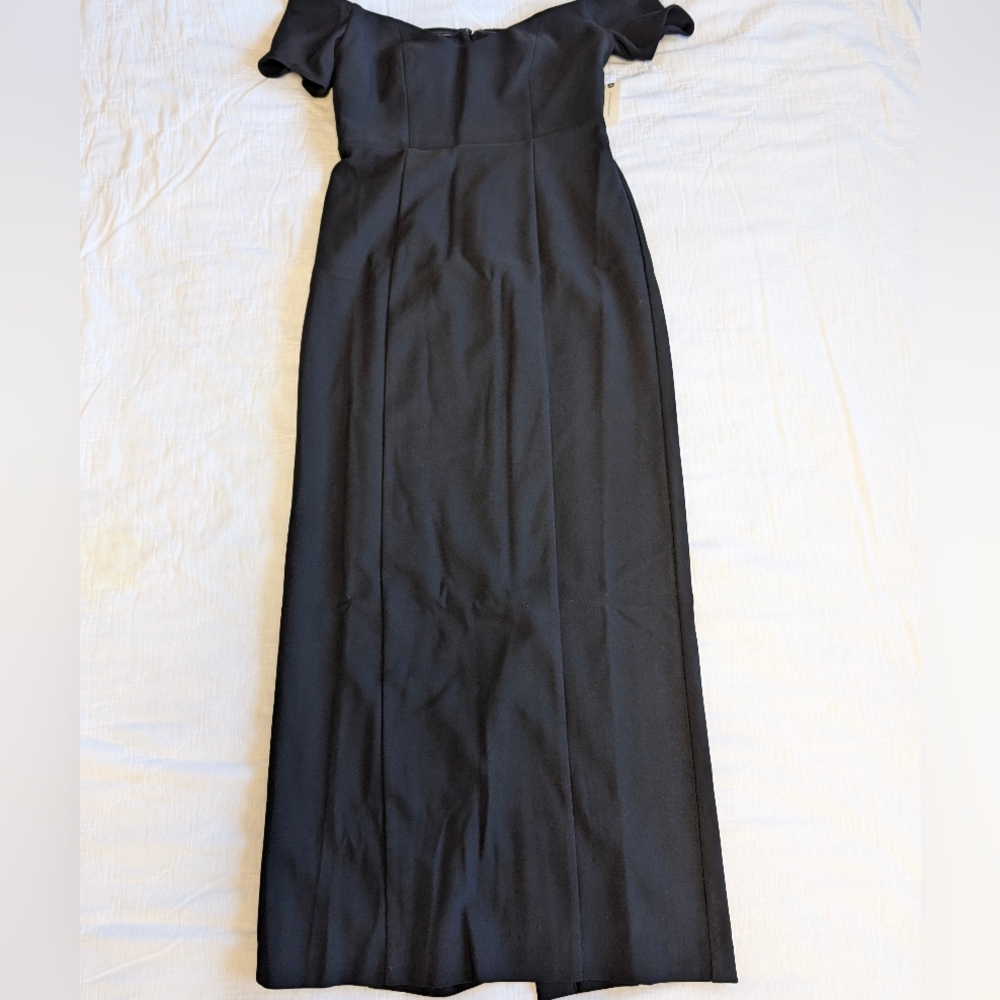 BHLDN Off‑Shoulder Black Formal Dress • Women’s L • Elegant Evening Gown - Picture 4 of 14